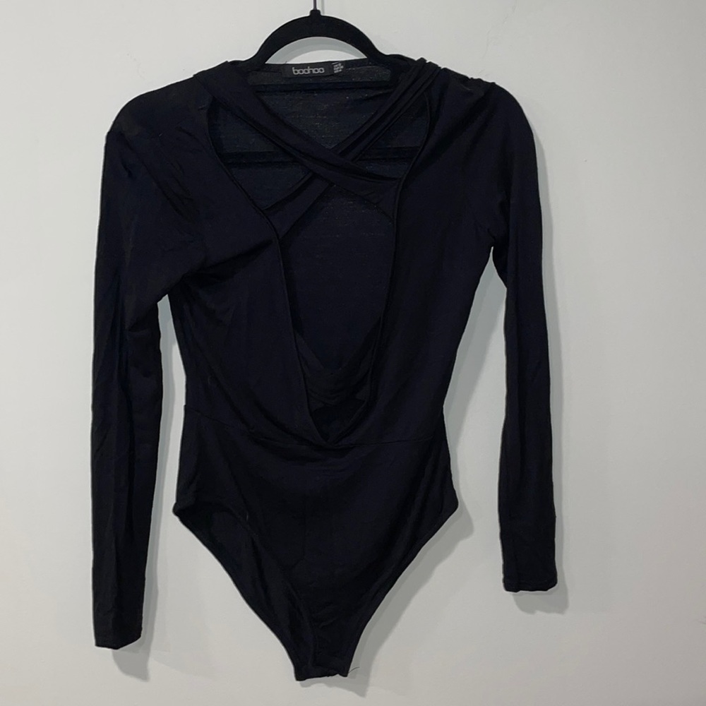 Boohoo black plunge bodysuit